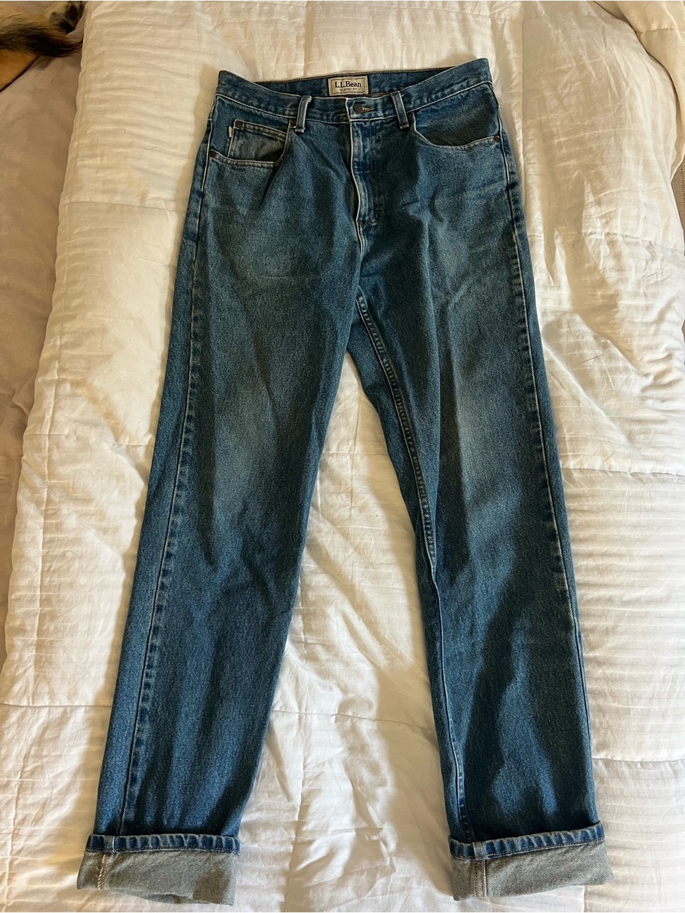 L.L. Bean Men’s Straight-Leg Dark Blue Denim Jeans